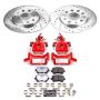 PowerStop KC4627A-26 Z26 Street Performance Ceramic Brake Pad, Drilled Slotted Rotor, and Caliper Kit