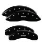 MGP 42002SMGPBK 4 Caliper Covers Engraved Front & Rear  Black finish silver ch
