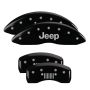 MGP 42003SJPLBK 4 Caliper Covers Engraved Front JEEP Engraved Rear JEEP Grill logo Black finish silver ch