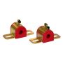 Prothane Universal 90 Deg Greasable Sway Bar Bushings - 5/8in - Type B Bracket - Red