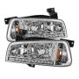 SPYDER 5017628 Xtune Dodge Charger 06-10 1Pc LED Crystal Headlights Chrome HD-ON-DCH05-1PC-LED-C