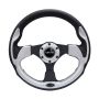 NRG Reinforced Steering Wheel (320mm) Blk w/Silver Trim & 5mm 3-Spoke
