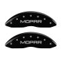 MGP 42011FMOPBK Front set 2 Caliper Covers Engraved Front MOPAR Black finish silver ch