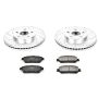 PowerStop K5438 Z23 Daily Driver Carbon-Fiber Ceramic Brake Pad and Drilled & Slotted Rotor Kit