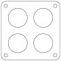 Cometic Gasket C15314FC Cometic Holley Dominator 4-Hole .060in Fiber Carburetor Gasket - 2.00in Holes