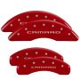 MGP 14241SCA5RD 4 Caliper Covers Engraved Front & Rear Gen 5/Camaro Red finish silver ch