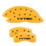 MGP 4 Caliper Covers Engraved Front & Rear i-Vtec Yellow finish black ch