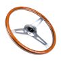 NRG ST-065 Classic Wood Grain Steering Wheel (365mm) Wood w/Metal Accents & Polished Alum. 3-Spoke Center