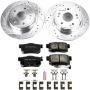 PowerStop K3128 Z23 Daily Driver Carbon-Fiber Ceramic Brake Pad and Drilled & Slotted Rotor Kit