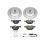 PowerStop ESK5738 Genuine Geomet Coated Rotors, ECE-R90 Brake Pads + Hardware Kit