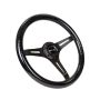 NRG Classic Wood Grain Steering Wheel (350mm) Black Sparkled Grip w/Black 3-Spoke Center