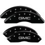 MGP 34210SGMCBK 4 Caliper Covers Engraved Front & Rear GMC Black finish silver ch