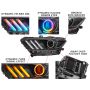 Oracle Lighting 8199-332 2015-2017 Ford Mustang Dynamic RGB+A Pre-Assembled Headlights - Black Edition
