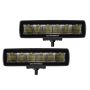 Go Rhino 750300621FBS Xplor Blackout Series Sixline LED Flood Light Kit (Surface/Threaded Stud Mnt) - Blk (Pair)