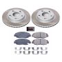 PowerStop SC2384 Semi-Coated Rotor and Low-Dust Ceramic Brake Pad Kit