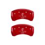 MGP Rear set 2 Caliper Covers Engraved Rear GT350 Shelby & Cobra Red finish silver ch