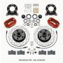 Wilwood 140-13476-DR Forged Dynalite-M Front Kit 11.30in 1 PC Rotor&Hub Drill-Red 1965-1969 Mustang Disc & Drum