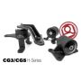 Innovative 98-02 Accord H-Series Black Steel Mounts 85A Bushings