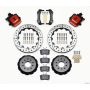 Wilwood 140-10158-DR Combination Parking Brake Rear Kit 12.88in Drilled Red Mustang 94-04