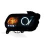 Raxiom 13-14 Ford Mustang w/ Factory HIDLED Halo Projector Headlights- Black Housing (Smoked Lens)