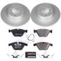 PowerStop ESK4677 Genuine Geomet Coated Rotors, ECE-R90 Brake Pads + Hardware Kit