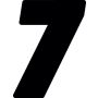Hardline DD73B-7 Dirt Digits 3pk 7 in. - High Gloss Number 7 - Black