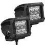 Go Rhino 753003023FBS Xplor Bright Series Rectangle LED Flood Light Kit (Surface/Thread Std Mnt) 4x3 - Blk (Pair)