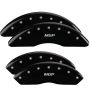 MGP 34210SMGPBK 4 Caliper Covers Engraved Front & Rear  Black finish silver ch