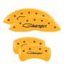 MGP 12181SCHSYL 4 Caliper Covers Engraved Front & Rear Cursive/Charger Yellow finish black ch