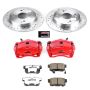 PowerStop KC701-26 Z26 Street Performance Ceramic Brake Pad, Drilled Slotted Rotor, and Caliper Kit
