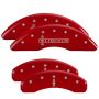 MGP 36010SLC1RD 4 Caliper Covers Engraved Front Lincoln Engraved Rear Star logo Red finish silver ch