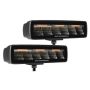 Go Rhino 750600622FBS Xplor Blackout Combo Series Sixline LED Flood Lights w/Amber (Surface Mount) - Blk (Pair)