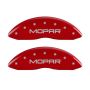 MGP 42011FMOPRD Front set 2 Caliper Covers Engraved Front MOPAR Red finish silver ch