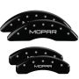 MGP 32002SMOPBK 4 Caliper Covers Engraved Front & Rear MOPAR Black finish silver ch