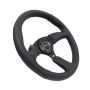 NRG Reinforced Steering Wheel (350mm / 2.5in. Deep) Blk Leather Comfort Grip w/5mm Matte Blk Spokes