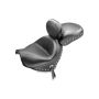 Mustang Motorcycle 79620 Mustang 09-21 Suzuki Boulevard C50/C50T Standard Touring 2PC Seat w/Driver Backrest w/Studs - Black