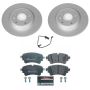 PowerStop ESK8091 Genuine Geomet Coated Rotors, ECE-R90 Brake Pads + Hardware Kit