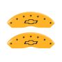 MGP 2 Caliper Covers Engraved Front Bowtie Yellow Finish Black Char 1997 Chevrolet C3500