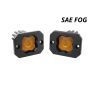 Diode Dynamics DD6851P Stage Series C1 LED Pod - Yellow SAE Fog Flush ABL (Pair)