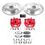 PowerStop KC7881-26 Z26 Street Performance Ceramic Brake Pad, Drilled Slotted Rotor, and Caliper Kit
