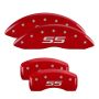 MGP 14217SSS4RD 4 Caliper Covers Engraved Front & Rear Monte Carlo style/SS Red finish silver ch