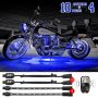 XKGLOW XK034002-B XK Glow Strips Single Color  LED Accent Light Motorcycle Kit Blue - 10xPod + 4x8In