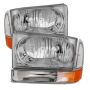 Xtune Ford F250/350/450 Superduty 99-04 Crystal Headlights w/ Bumper Lights HD-JH-FF25099-AM-C