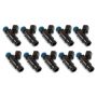 Injector Dynamics 2600-XDS Injectors - 48mm Length - 14mm Top - 14mm Bottom Adapter (Set of 10)