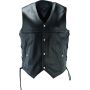 Kuryakyn 094432 Leather By River Road Old Skool Leather Vest Black - Medium