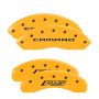 MGP 14240SCR5YL 4 Caliper Covers Engraved Front Gen 5/Camaro Engraved Rear Gen 5/RS Yellow finish black ch