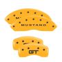 MGP 4 Caliper Covers Engraved Front Mustang Rear S197/GT Yellow Finish Black Char 2003 Ford Mustang