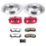 PowerStop KC1558A-26 Z26 Street Performance Ceramic Brake Pad, Drilled Slotted Rotor, and Caliper Kit