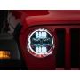 Raxiom J171705 18-23 Jeep Wrangler JL Axial Series 9-In Angel Eye LED Headlights- Blk Housing (Clear Lens)