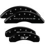 MGP 10204SM32BK 4 Caliper Covers Engraved Front 2015/Mustang Engraved Rear 2015/37 Black finish silver ch